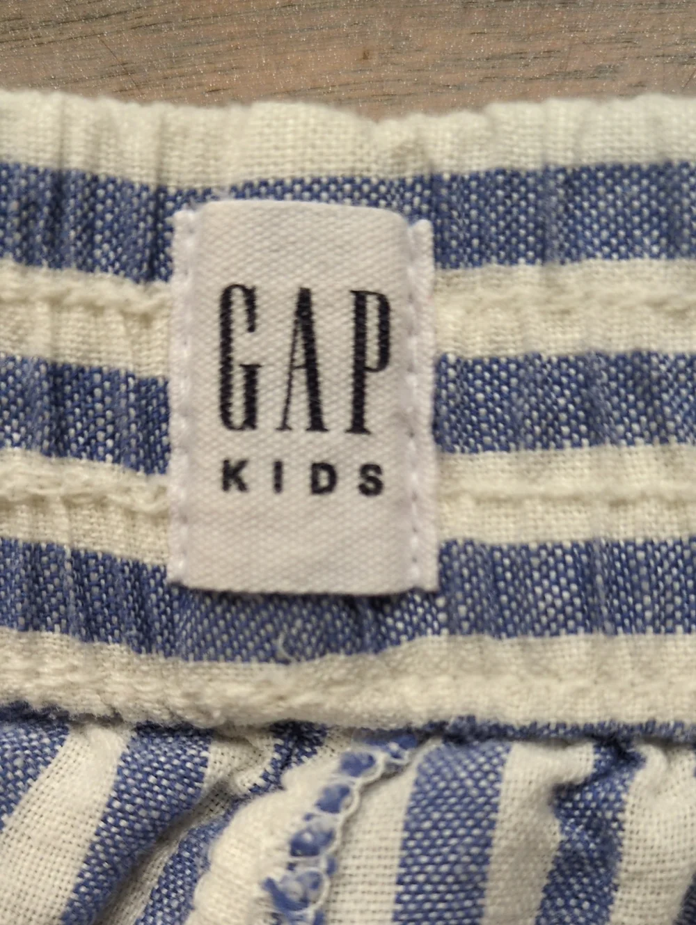 GAP Kids Blue and White Striped Linen Blend Capri Pants Size XXL